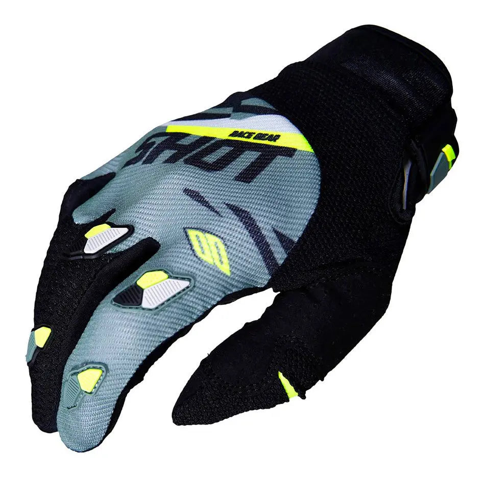Shot Contact Gloves Score Khaki / Neon Yellow - FREE UK Shipping, FREE 365 Day Returns | Moto Central