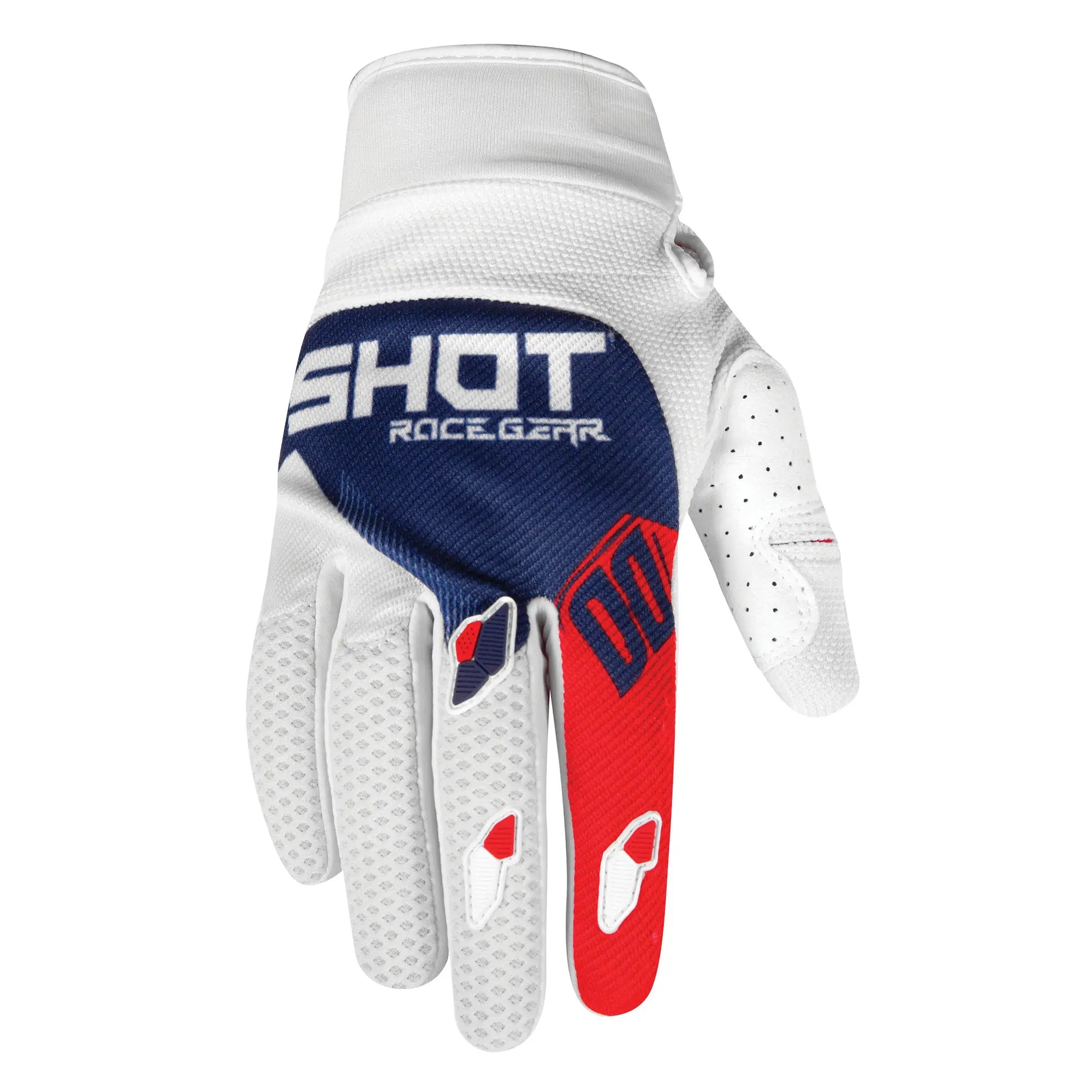 Shot Contact Gloves Trust Blue / Red - FREE UK Shipping, FREE 365 Day Returns | Moto Central