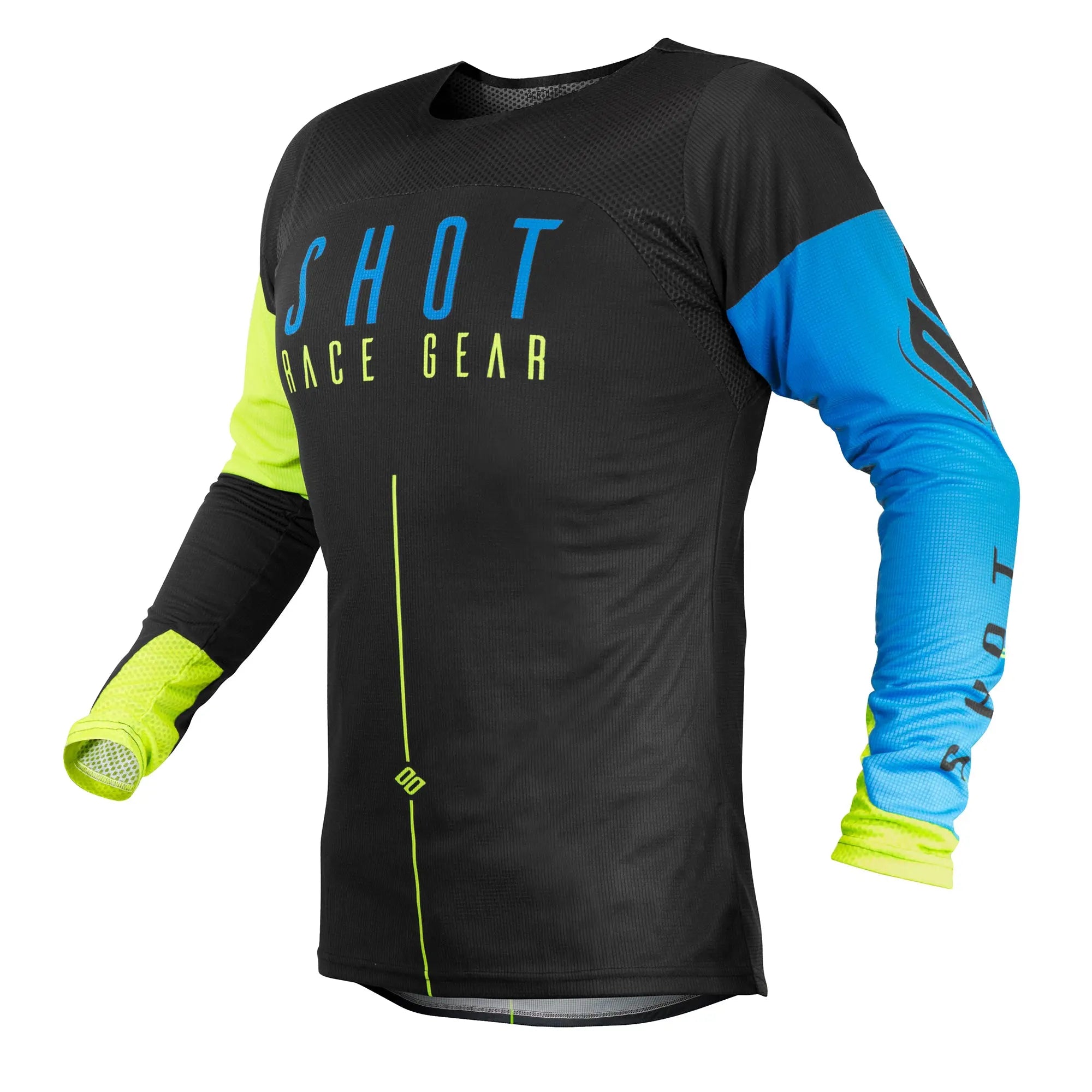 Shot Aerolite MX Jersey Alpha Blue / Neon Yellow - FREE UK Shipping, FREE 365 Day Returns | Moto Central