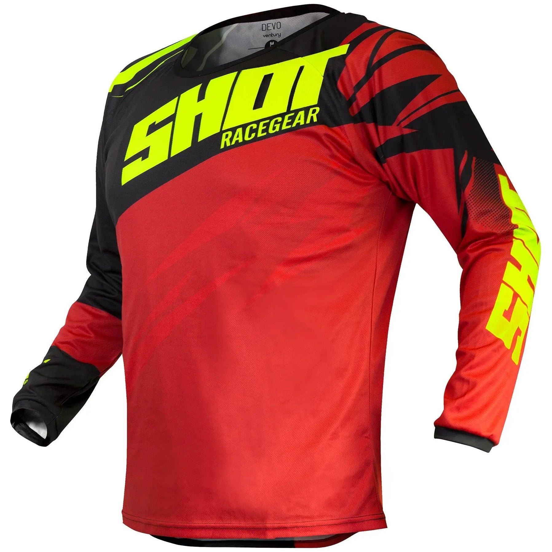 Shot Devo MX Jersey Ventury Red / Neon Yellow - FREE UK Shipping, FREE 365 Day Returns | Moto Central
