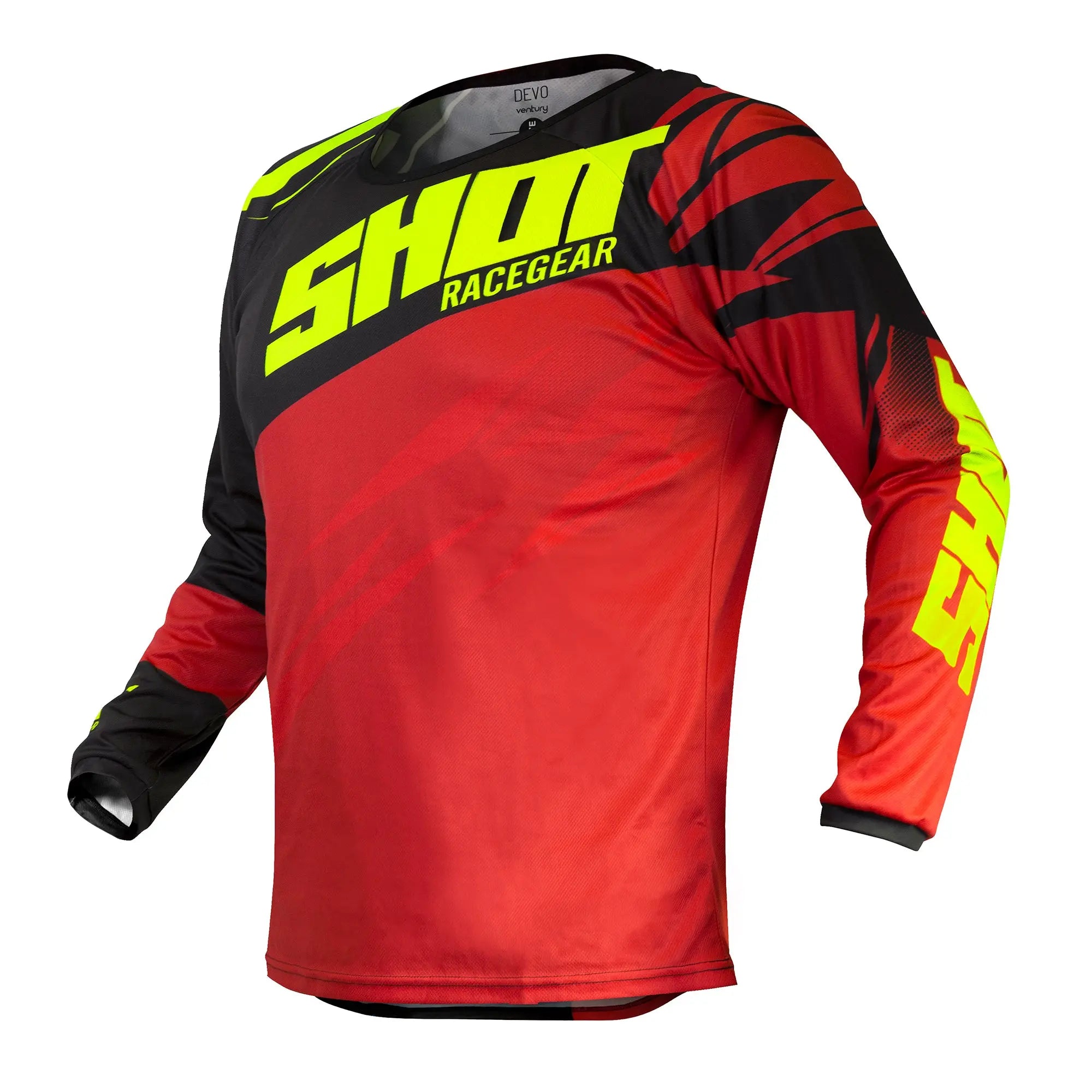 Shot Devo MX Jersey Ventury Red / Neon Yellow - FREE UK Shipping, FREE 365 Day Returns | Moto Central