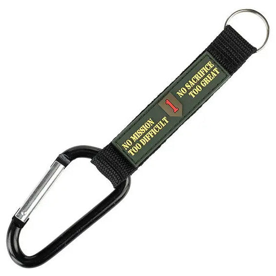 Army Surplus No Mission / Sacrifice Carabiner Hook — front view