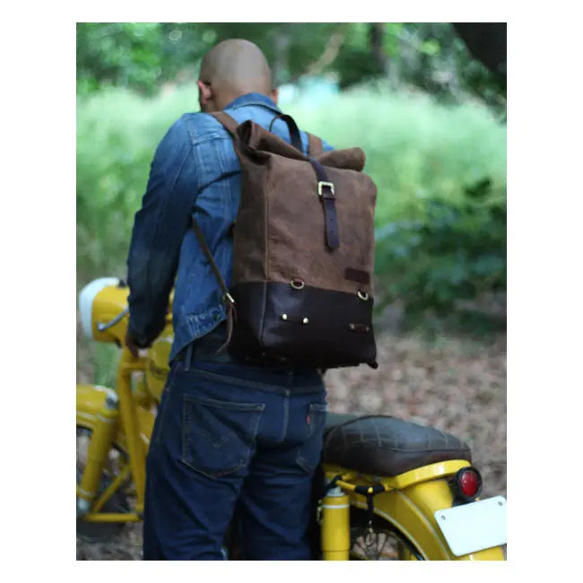 Trip Machine Backpack / Saddlebag Tobacco Brown  - FREE UK Shipping, FREE 365 Day Returns | Moto Central