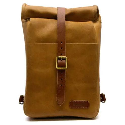 Trip Machine Universal Mini Backpack / Saddlebag Vintage Tan - front product view