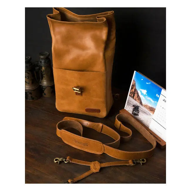 Trip Machine Universal Mini Backpack / Saddlebag Vintage Tan  - FREE UK Shipping, FREE 365 Day Returns | Moto Central