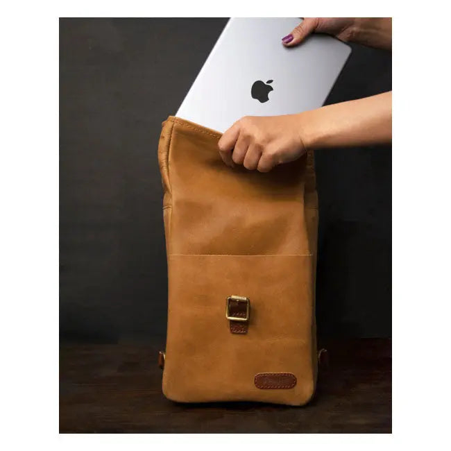 Trip Machine Universal Mini Backpack / Saddlebag Vintage Tan  - FREE UK Shipping, FREE 365 Day Returns | Moto Central