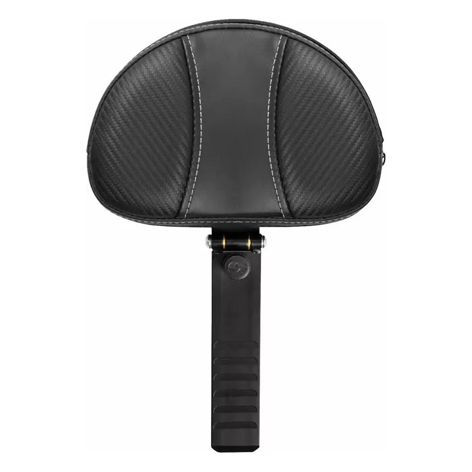 Saddlemen Mini Contoured Carbon Fiber Backrest Black – motorcycle backrest – front view