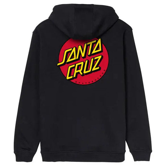 Santa Cruz Dot Chest Hoodie Black — large-logo view