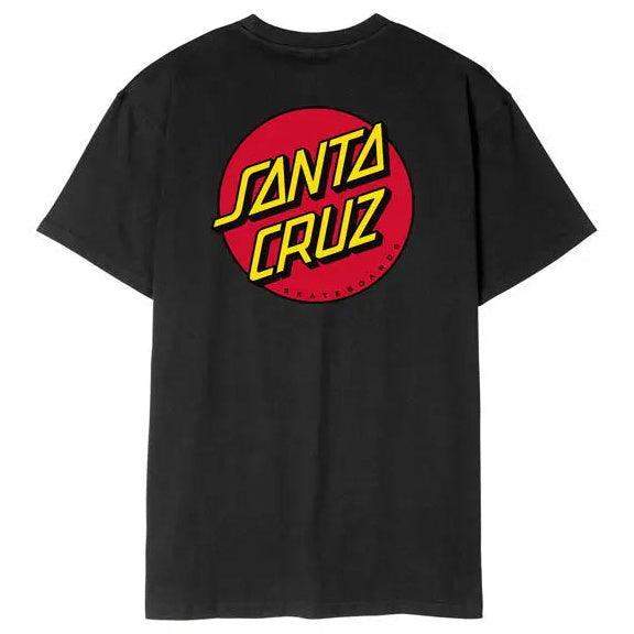 Santa Cruz Dot Chest T-Shirt Black — large-logo view