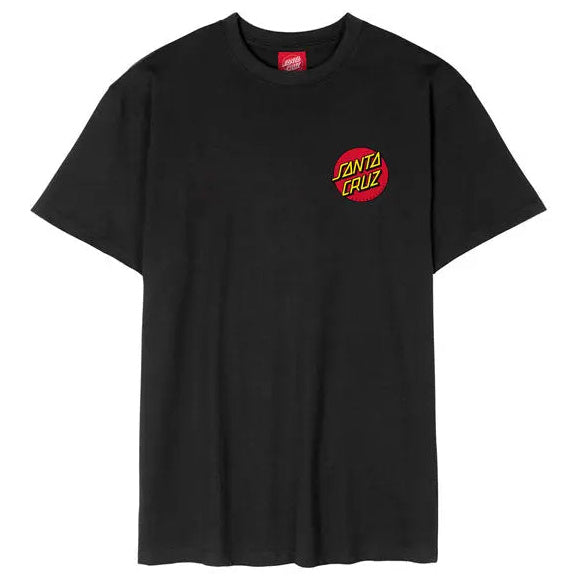 Santa Cruz Dot Chest T-Shirt Black — small-logo view