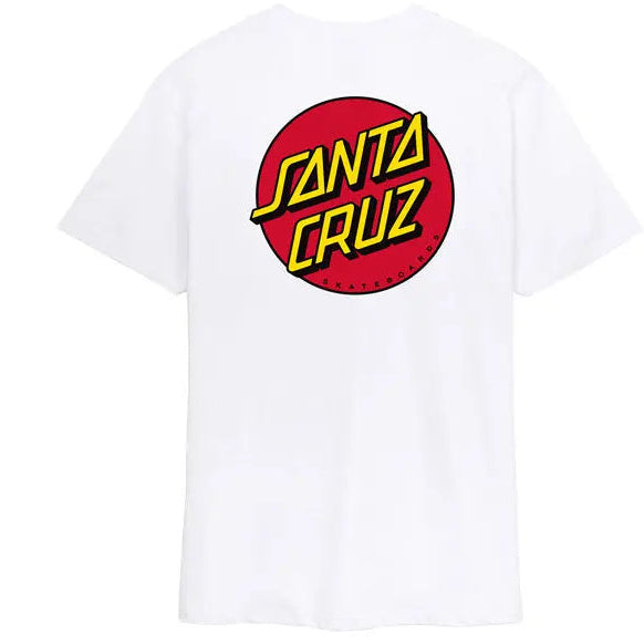 Santa Cruz Dot Chest T-Shirt White — large-logo view