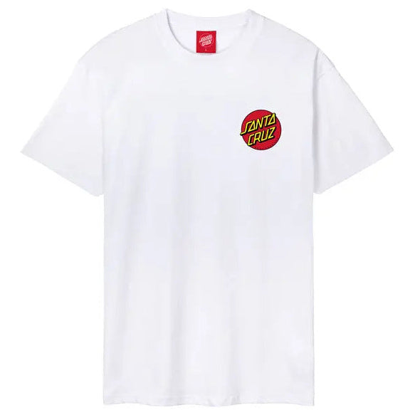 Santa Cruz Dot Chest T-Shirt White — small-logo view