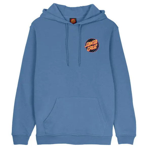 Santa Cruz Meyer Freestyle Dot Dusty Hoodie Blue — small-logo view
