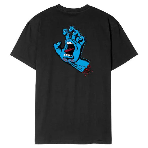Santa Cruz Screaming Hand Chest T-Shirt Black — large graphic view