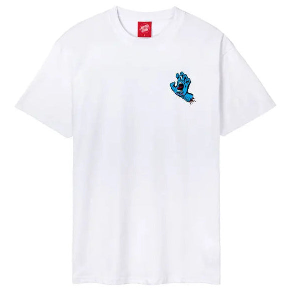 Santa Cruz Screaming Hand Chest T-Shirt White — small graphic view