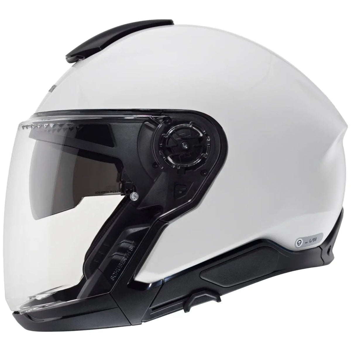 Schuberth J2 Gloss White - open-front side view