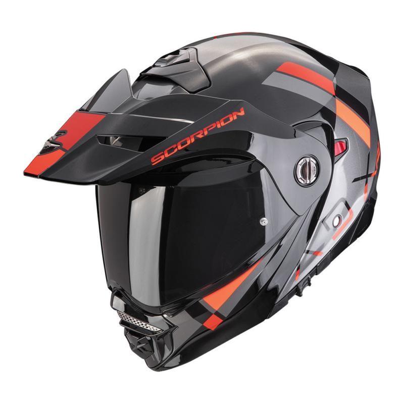 Scorpion ADX-2 Galane Flip-Up Helmet Silver/Black/Red FREE UK Delivery