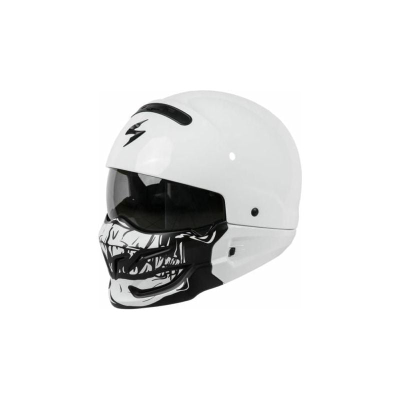 scorpion covert helmet skull EXO FX Full Face Gloss White LG Upgrade your ride with a sleek Scorpion Exo Covert FX Full