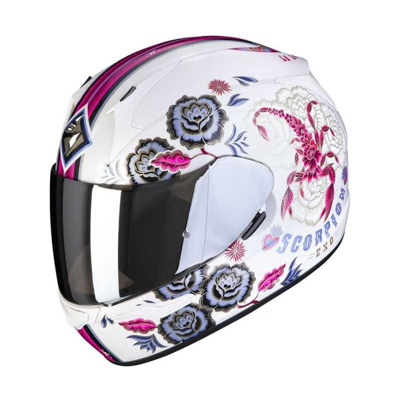 pink scorpion helmet Scorpion EXO 390 Chica 2 Full Face Helmet White/Pink FREE UK Delivery