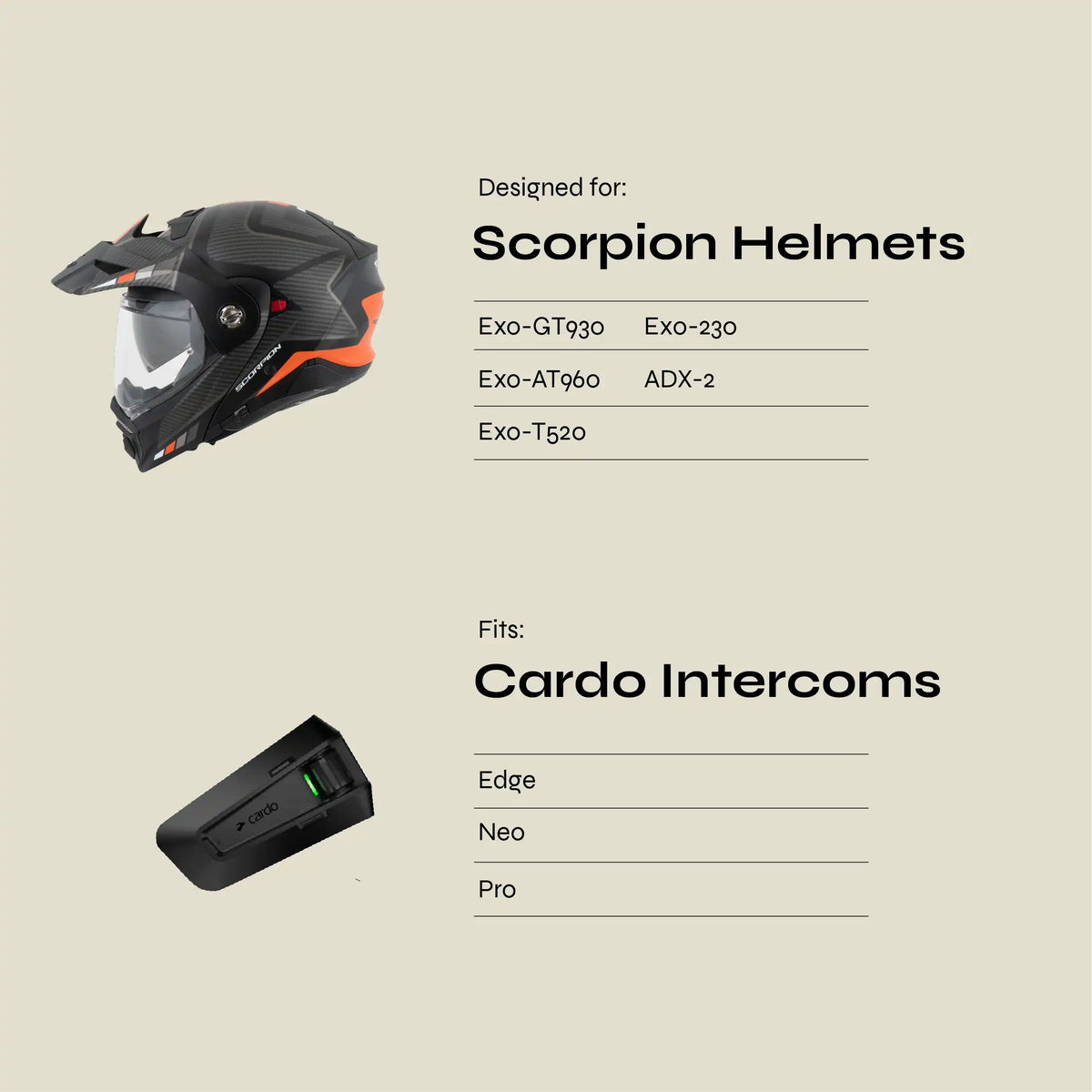 Tubs Jackson Scorpion To Cardo Edge / Pro / Neo Adapter FREE UK Delivery, FREE 365 Day Returns | Moto Central