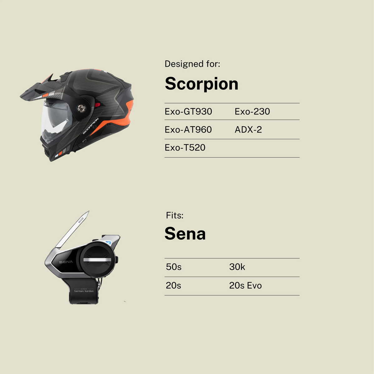 Tubs Jackson Scorpion To Sena 50S / 20S / 30K Adapter FREE UK Delivery, FREE 365 Day Returns | Moto Central