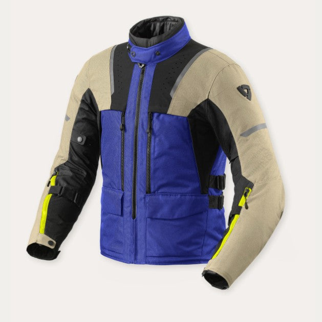 Revit Offtrack 2 H2O Textile Jacket Sand / Blue - FREE UK Shipping, FREE 365 Day Returns | Moto Central