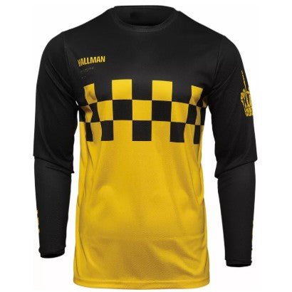 Thor Hallman Differ Jersey Cheq Black / Yellow  - FREE UK Shipping, FREE 365 Day Returns | Moto Central