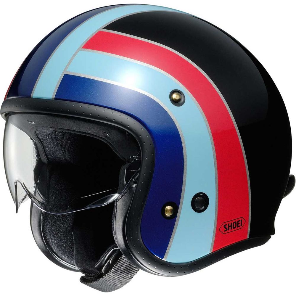 Shoei JO Nostalgia TC-10 Open Face Helmet Black/Blue/Red FREE Delivery