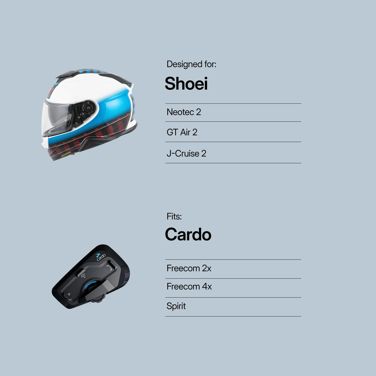 Tubs Jackson Shoei Neotec 2 / GT-Air 2 / J-Cruise 2 To Cardo Freecom / Spirit Adapter FREE UK Delivery, FREE 365 Day Returns | Moto Central