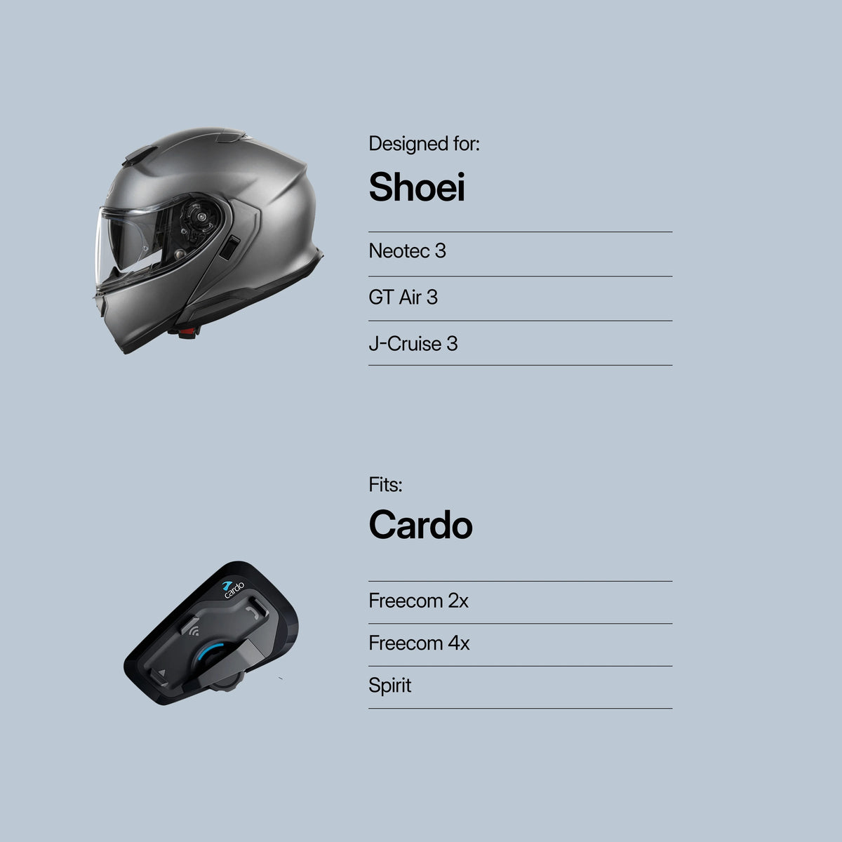 Tubs Jackson Shoei Neotec 3 / GT-Air 3 / J-Cruise 3 To Cardo Freecom / Spirit Adapter FREE UK Delivery, FREE 365 Day Returns | Moto Central