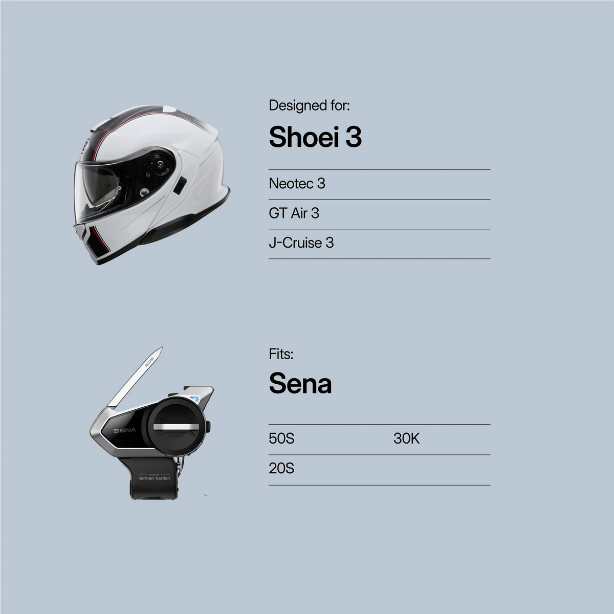 Tubs Jackson Shoei Neotec 3 / GT-Air 3 To Sena 50S / 20S / 30K Adapter FREE UK Delivery, FREE 365 Day Returns | Moto Central