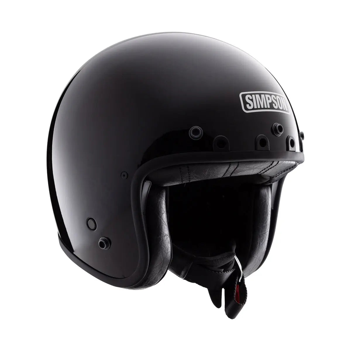 Simpson Chopper ECE 22.06 Open Face Helmet Solid Black - FREE UK Shipping, FREE 365 Day Returns | Moto Central