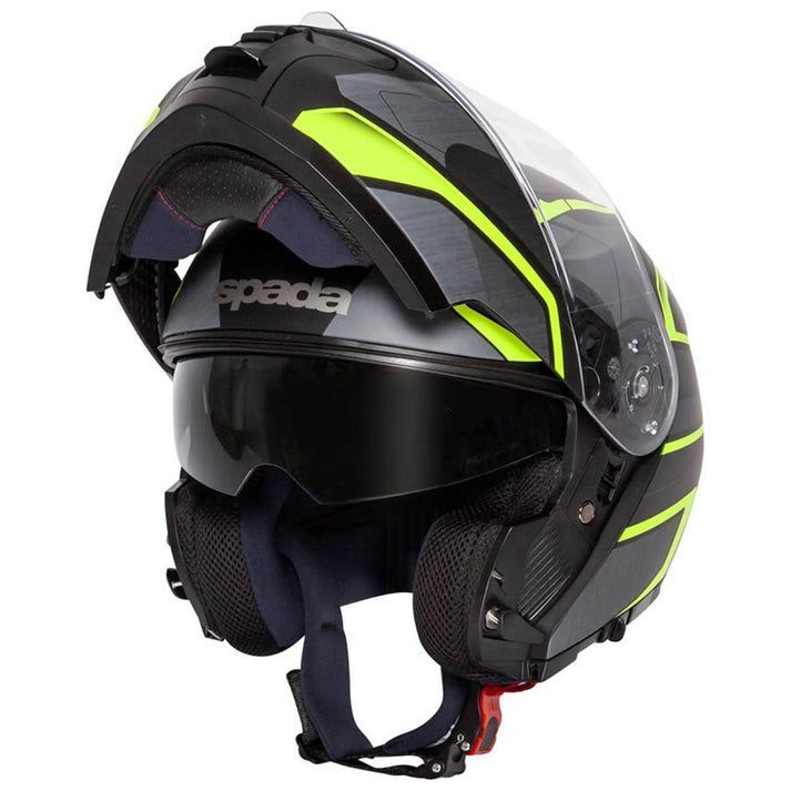Spada Orion Slate Flip-Up Helmet Matt Black / Yellow - FREE UK Shipping, FREE 365 Day Returns | Moto Central