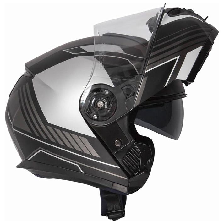 Spada Orion Whip Flip-Up Helmet Matt Black / Silver - FREE UK Shipping, FREE 365 Day Returns | Moto Central