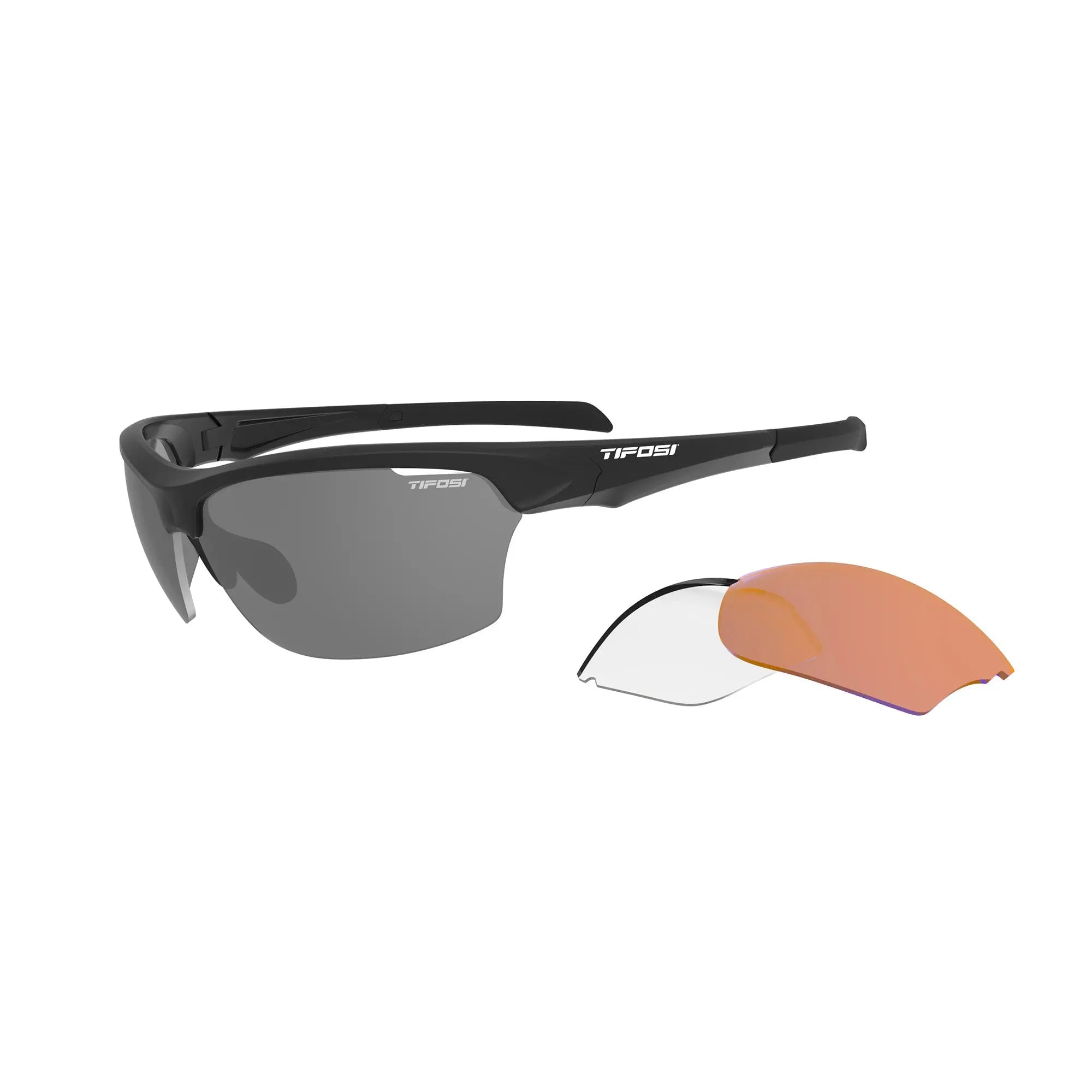 Tifosi Intense Interchangable Lens Sunglasses Matt Black - FREE UK Shipping, FREE 365 Day Returns | Moto Central