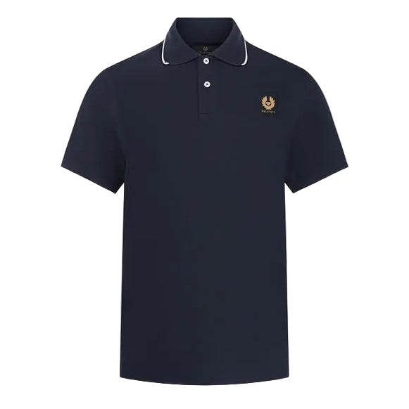 Belstaff Tipped Polo T-Shirt Dark Ink FREE UK Delivery, FREE 365 Day Returns | Moto Central