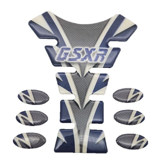 Bike It Tank Pad For Suzuki GSXR Models Carbon Effect / Blue