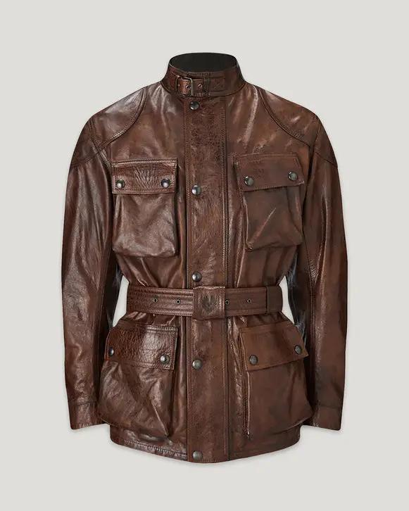 Belstaff Trialmaster Leather Jacket Burnt Cuero FREE UK Delivery, FREE 365 Day Returns | Moto Central
