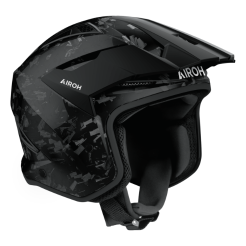 Airoh TRR 2 Gloss Carbon open-face trials helmet - opposite-side view