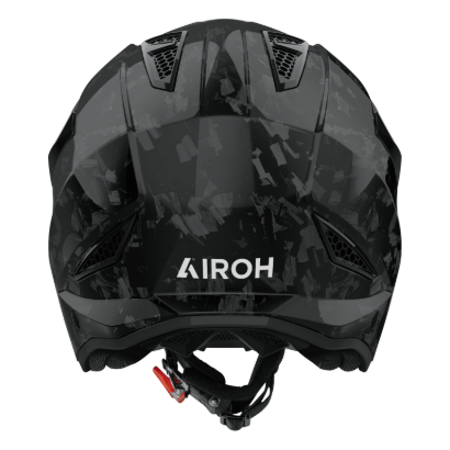 Airoh TRR 2 Gloss Carbon open-face trials helmet - rear view