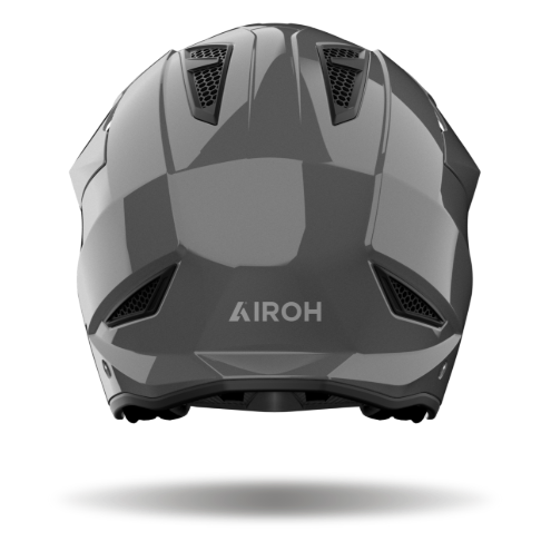 Airoh TRR 2 Gloss Dark Grey open-face trials helmet - rear view