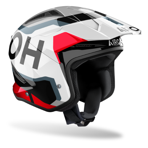 Airoh TRR 2 Jupiter Gloss Red open-face trials helmet - opposite-side view