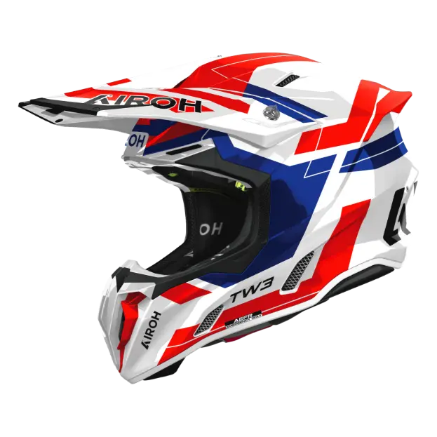 Airoh Twist 3 Dynasty Gloss Blue / Red off-road motorcycle helmet - three-quarter view
