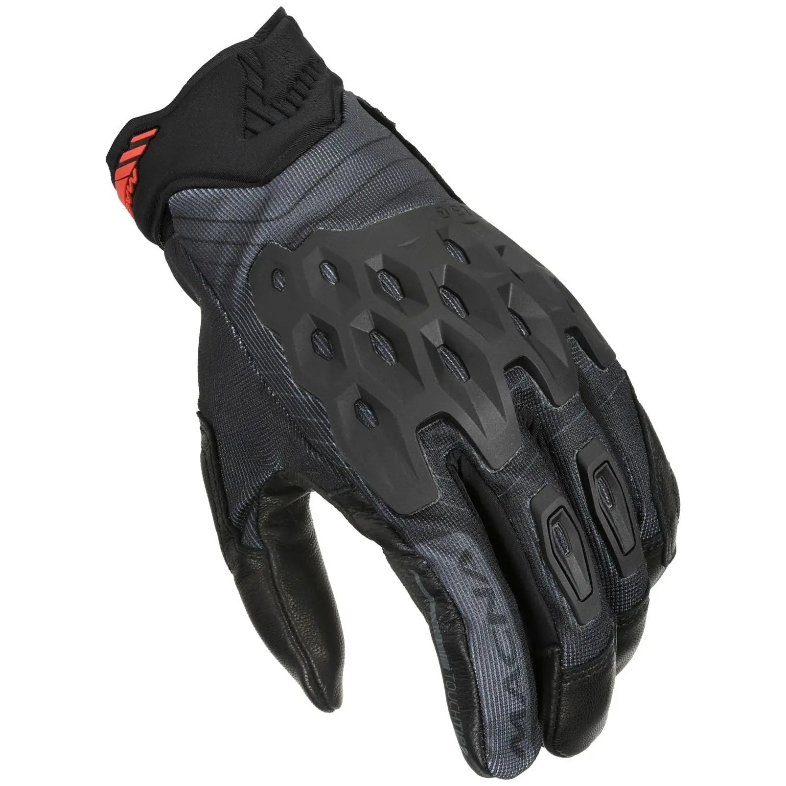 Macna Tanami Short Textile Gloves Black – knuckle view