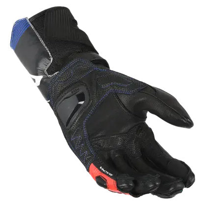 Macna Thandor Leather Gloves White / Red / Blue – palm view