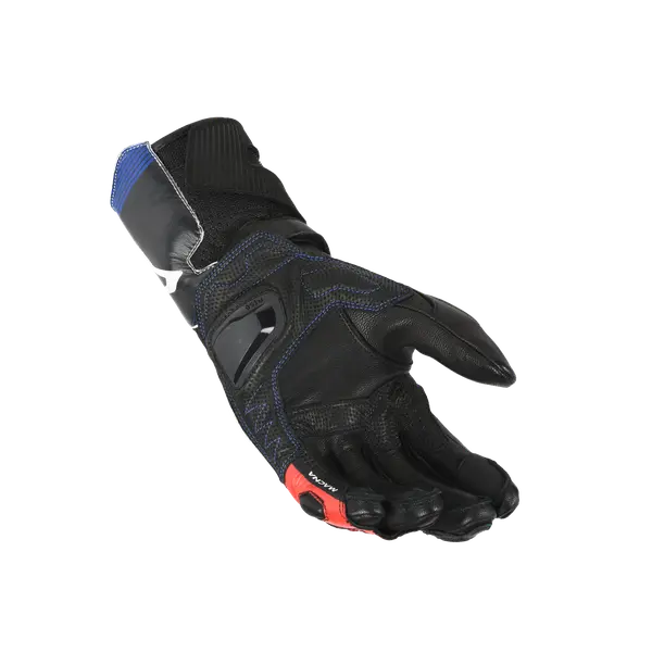 Macna Thandor Leather Gloves White / Red / Blue  - FREE UK Shipping, FREE 365 Day Returns | Moto Central
