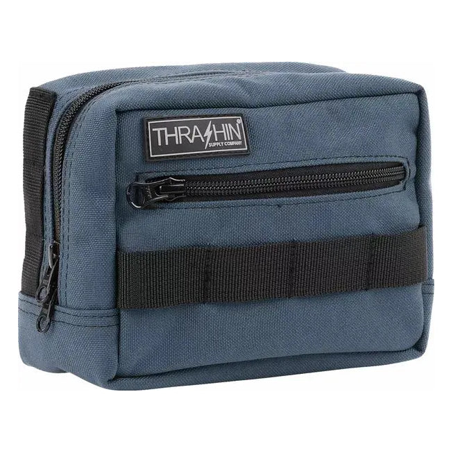 Thrashin Supply Company Handlebar Bag Blue – motorcycle bag – three-quarter view