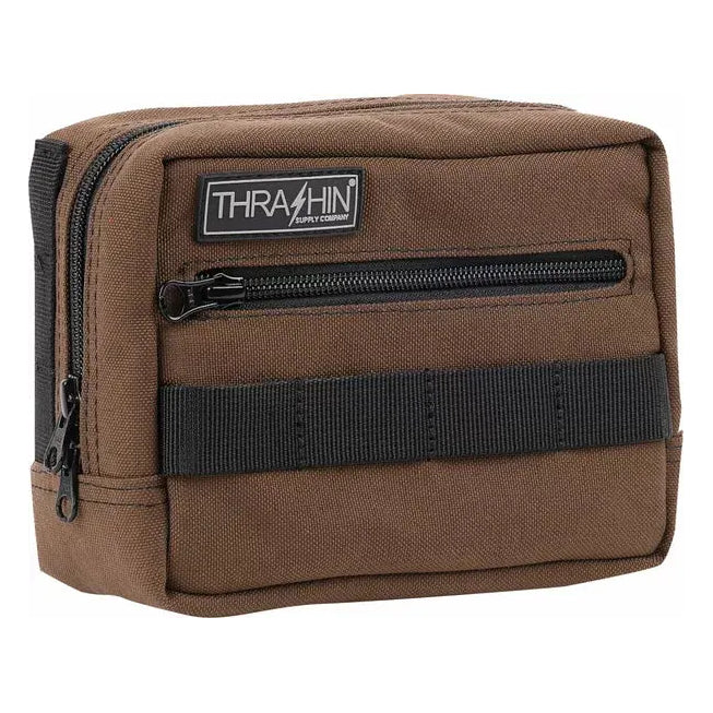 Thrashin Supply Company Handlebar Bag Brown – motorcycle bag – three-quarter view