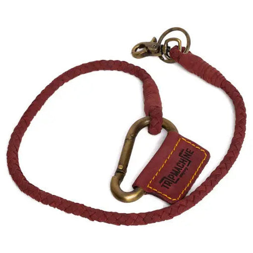 Trip Machine Braided Key Chain Cherry Red — product cut-out view