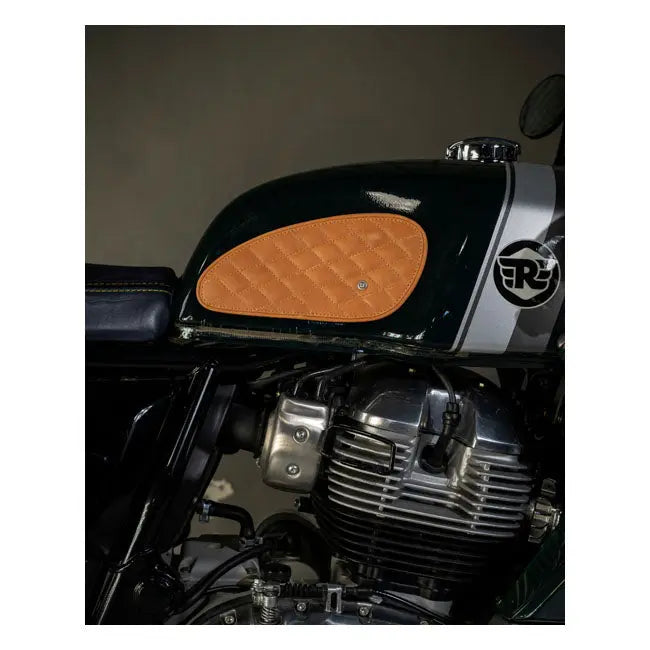 Trip Machine Diamond Leather Gas Tank Pad Set Tan  - FREE UK Shipping, FREE 365 Day Returns | Moto Central